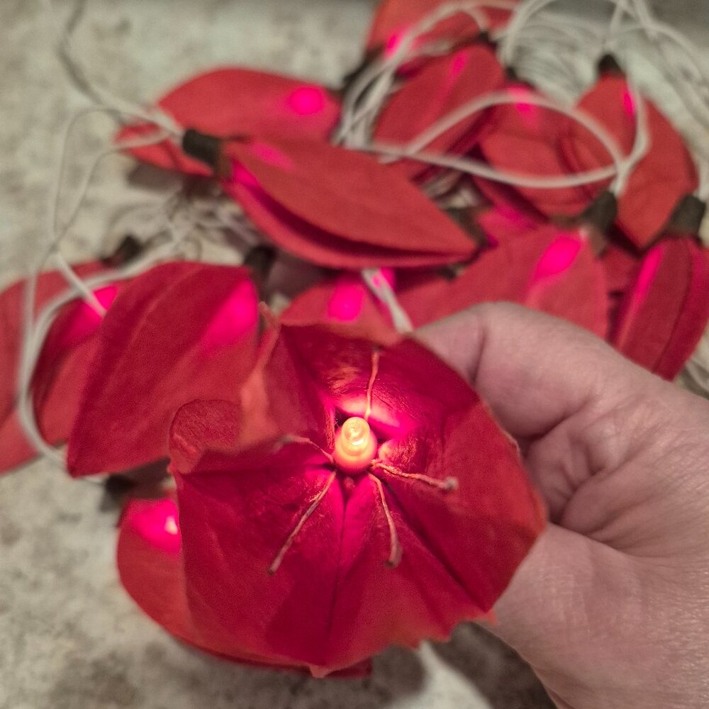 Paper Flowers Patio Light String